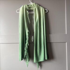 Zephyrus Scarf Womens Green Ombre Fringed Wrap Pashmina 22x64 Lightweight‎ Soft